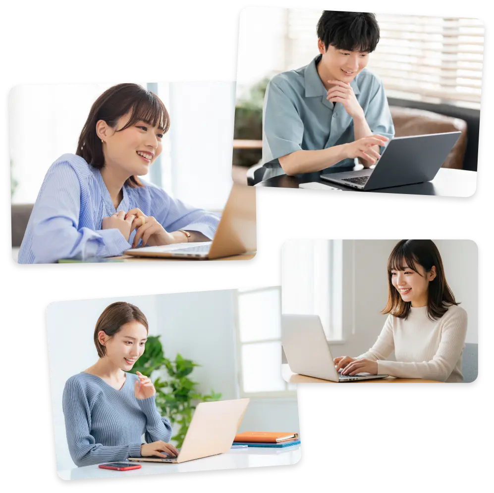 スキルが身について満足している男女のイメージ